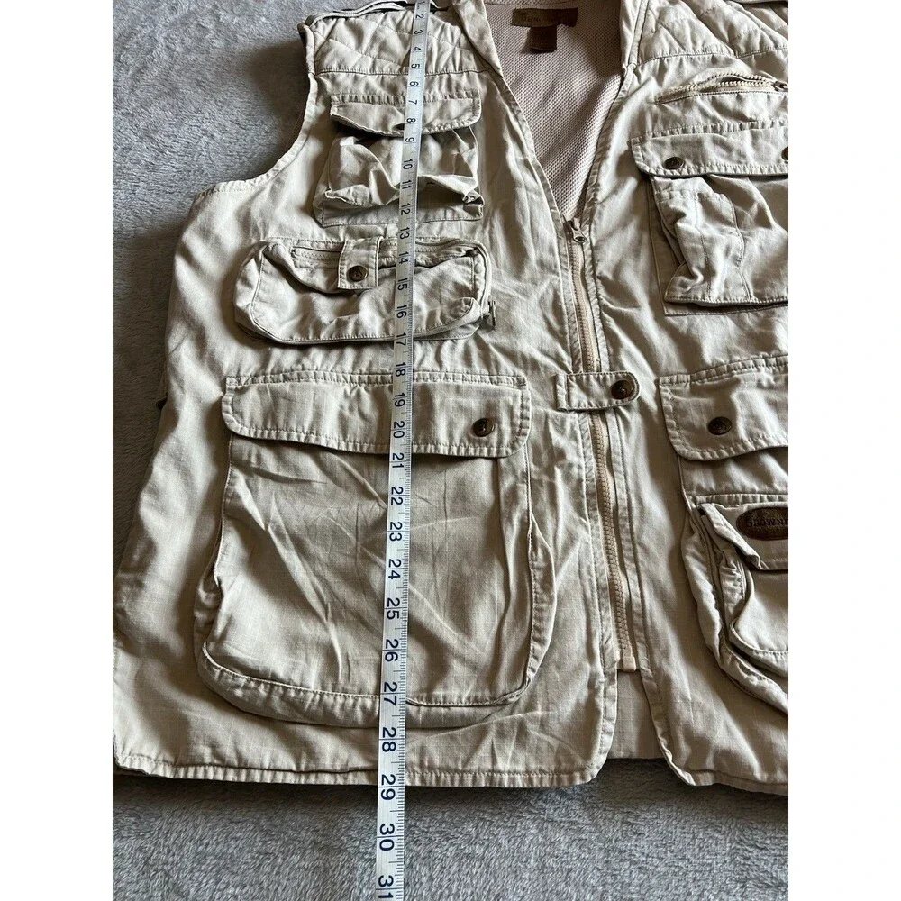 Vintage Browning 90's Multi Pocket Hunting Fishing Utility Vest  Khaki Tan XL